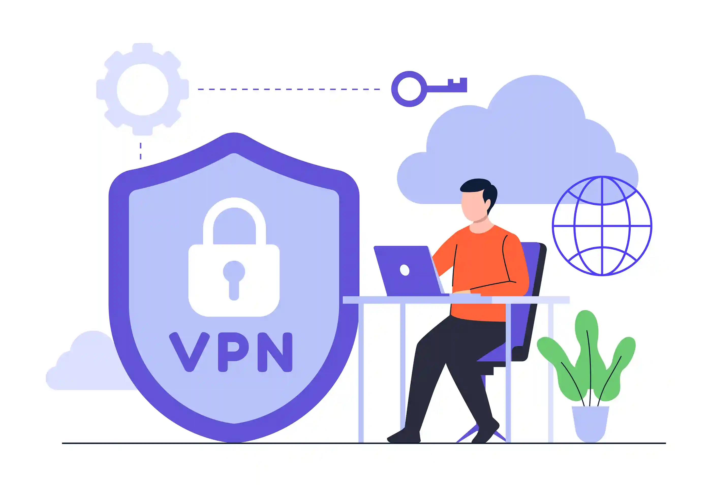 Ilustración de un escudo protegiendo una señal de IPTV, simbolizando la seguridad de una VPN.